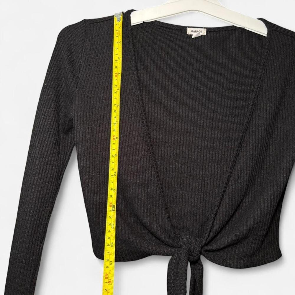 GARAGE Women's XS Black Ribbed Crop Top Casual Knit - Picture 7 of 8